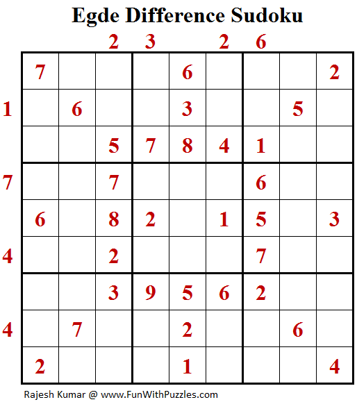 Edge Difference Sudoku (Fun With Sudoku #150)