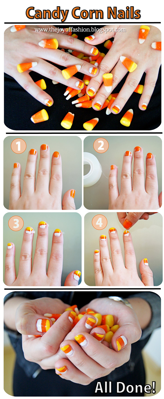 These candy corn nails are SO cute and perfect for Fall! Click through for full tutorial