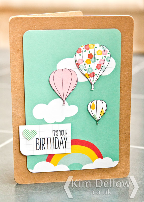 A Hot air balloon card using journaling cards