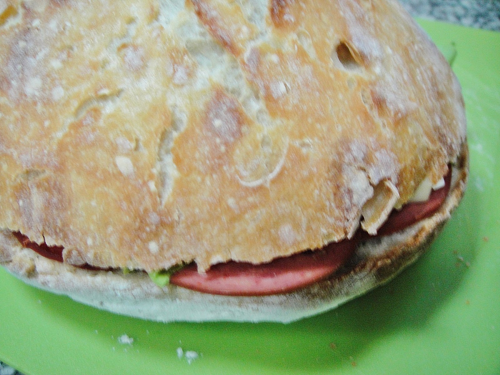 Maryam's Culinary Wonders 457. Pressed Salami Pesto Sandwich