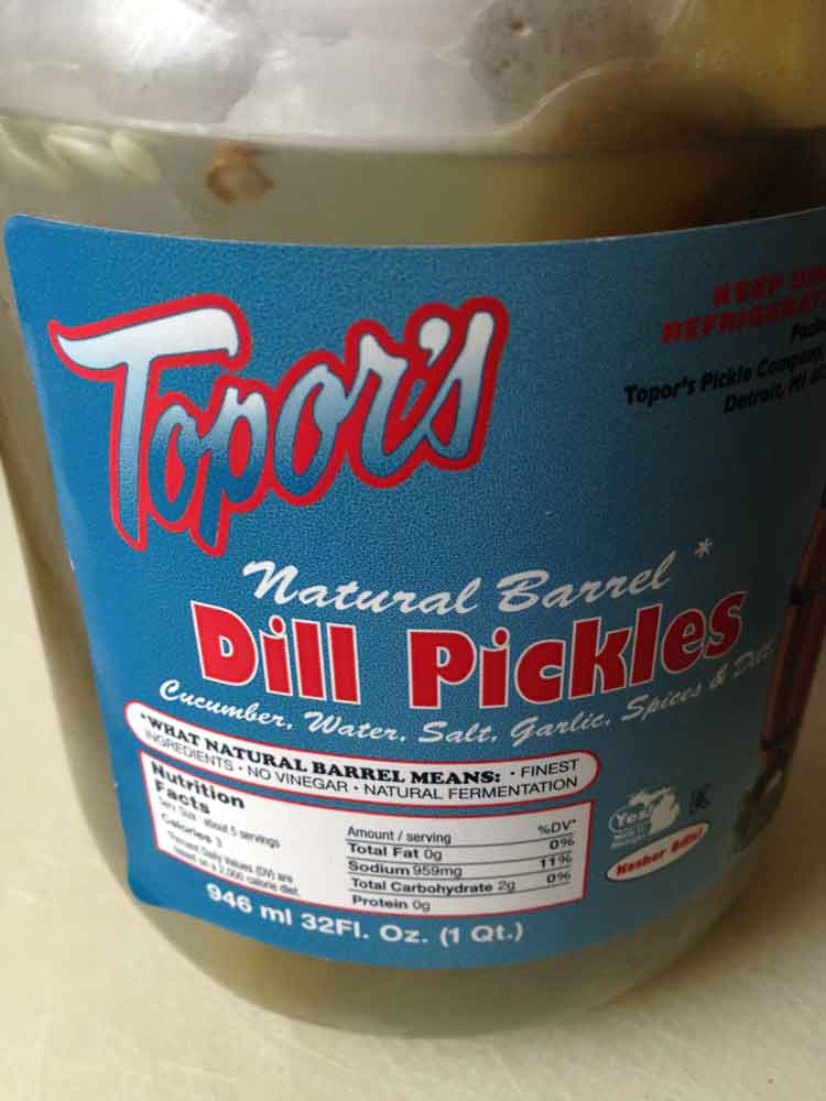 I need orange Topor's pickles