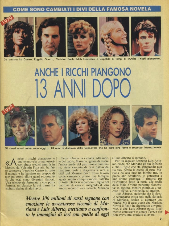 I nostalgici di Telebolero Telenovelas Anche i ricchi piangono (15/10/1992) I nostalgici di Telebolero Telenovelas Anche i ricchi piangono (15/10/1992)