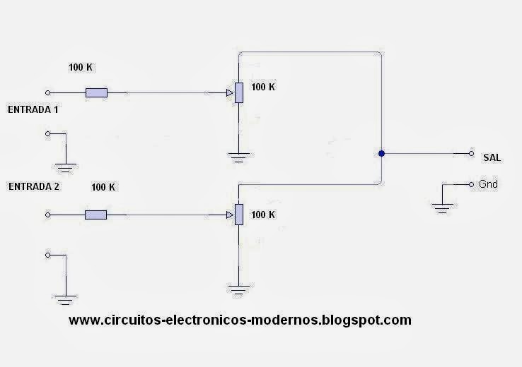 Circuitos Electronicos Modernos: Circuitos mezcladores de audio pasivo