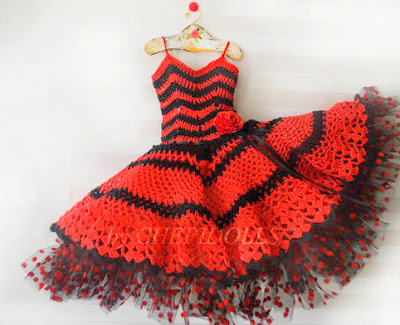Crochet flamenco dress