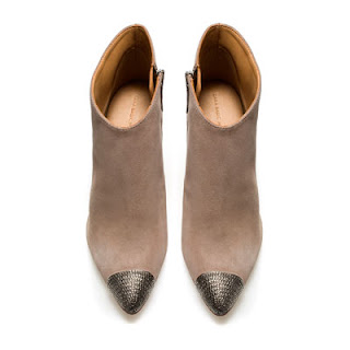 Grey high-heel ankle boot with