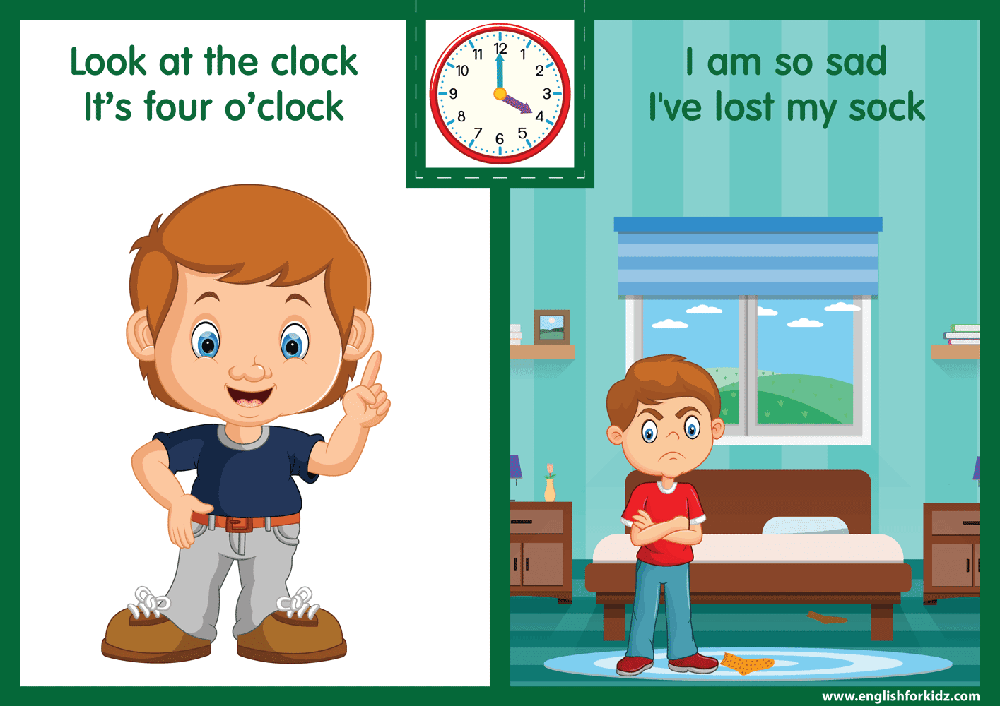 Telling Time on Clock - Rhyme-Based Worksheets