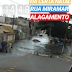 Alagamento intransitável na rua Miramar altura do Edifício Ayambra