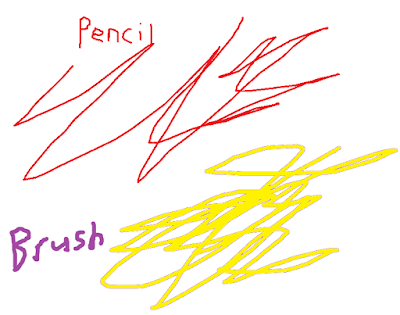 Microsoft MS Paint Windows 7 Pencil Brush artifacts outline fill tool not solid color comparison