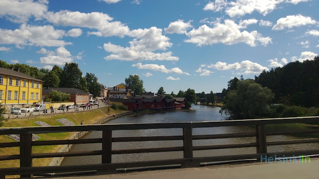 view onto the old town from the old bridge in Porvoo