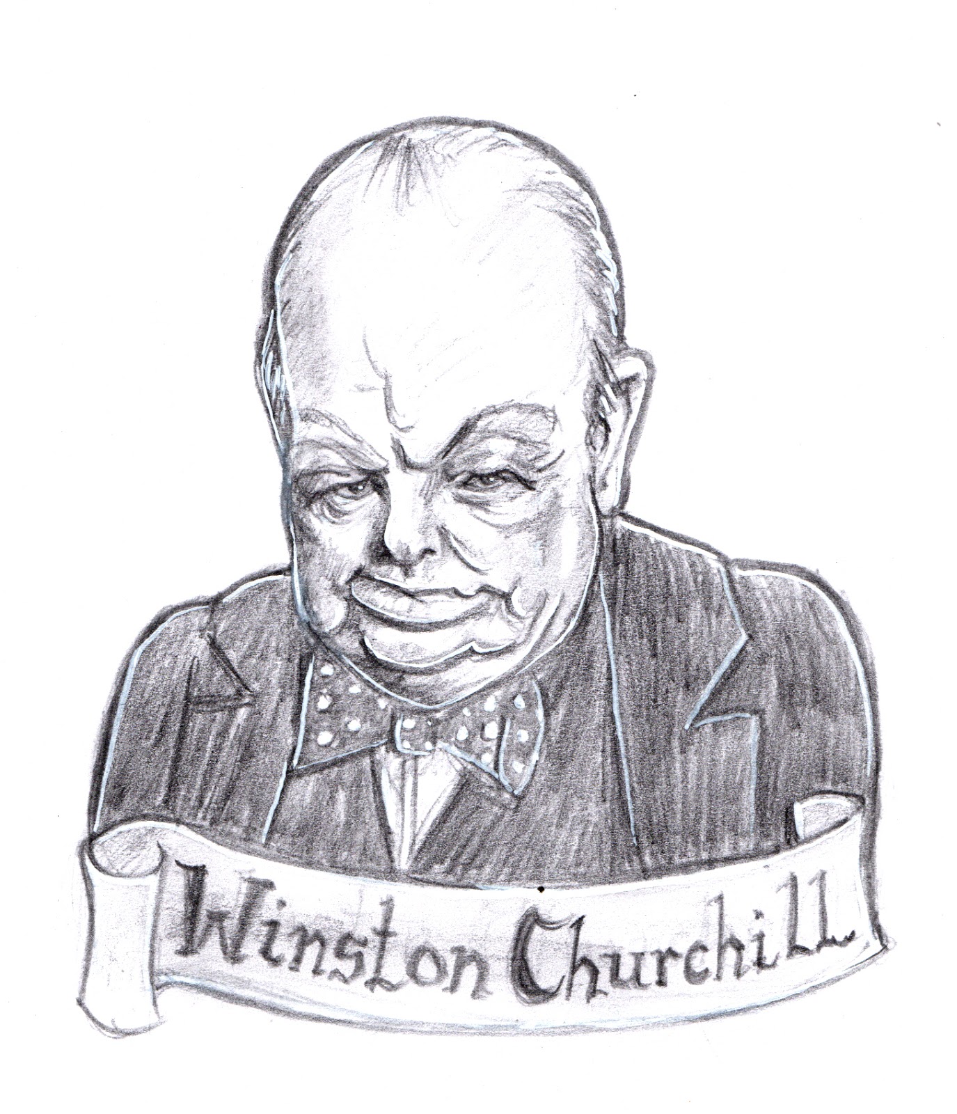 Richard Watts Caricatures: Winston Churchill (pencil)