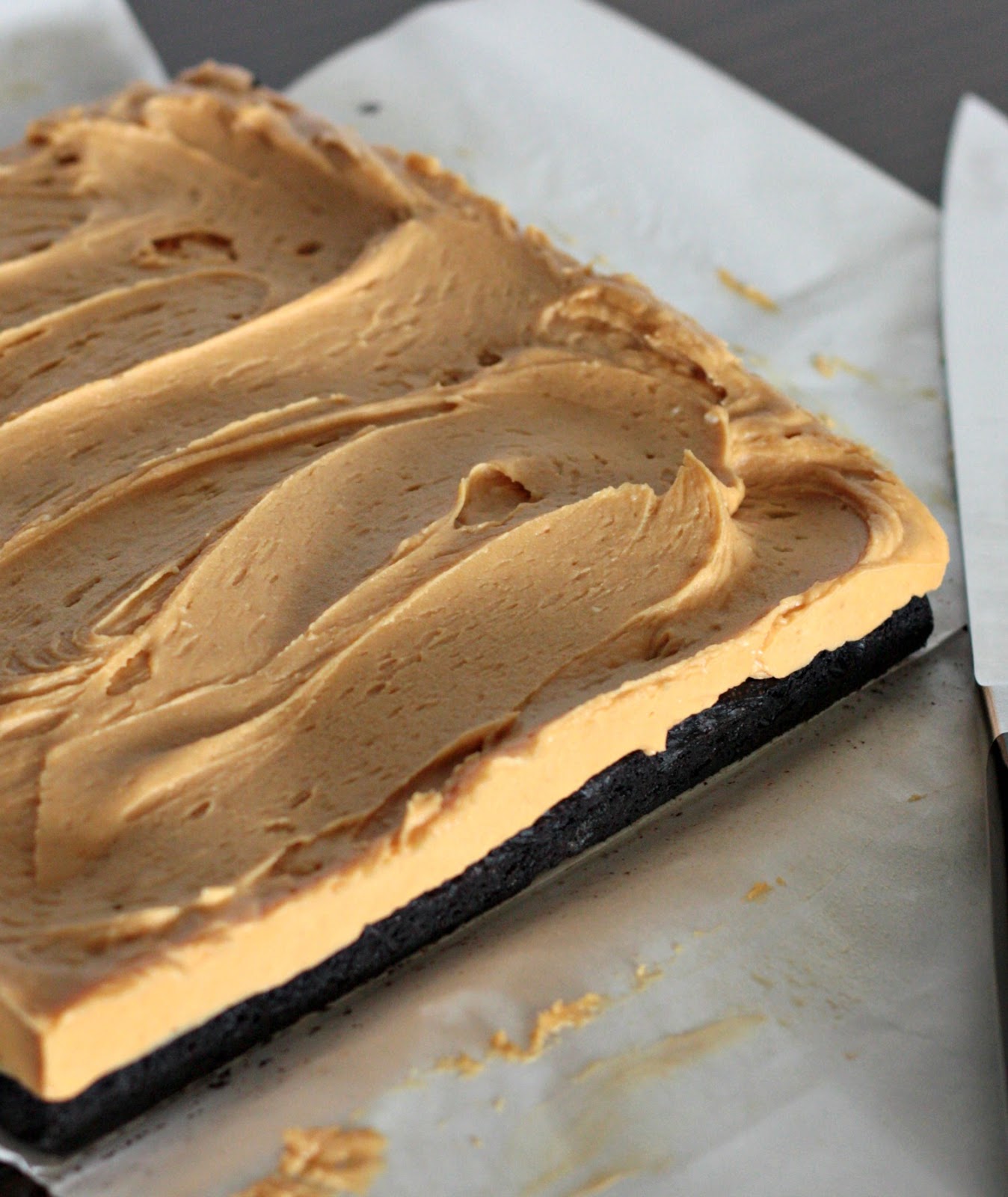 Chocolate Fudge Brownies with Whipped Peanut Butter Frosting Apple A Day