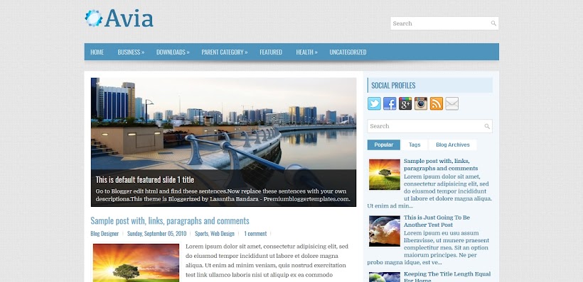 Avia Free Blogger Template