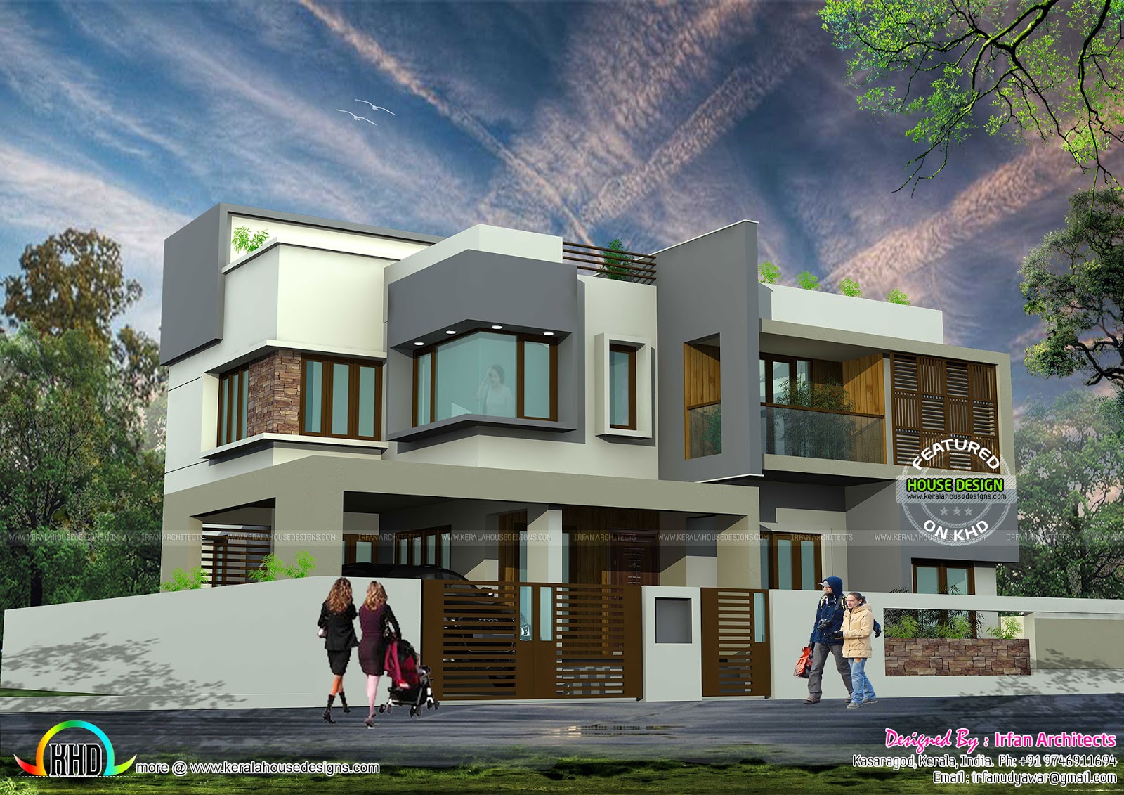 5 bedroom attached modern home in 2900 sq-ft - Kerala Home Design and