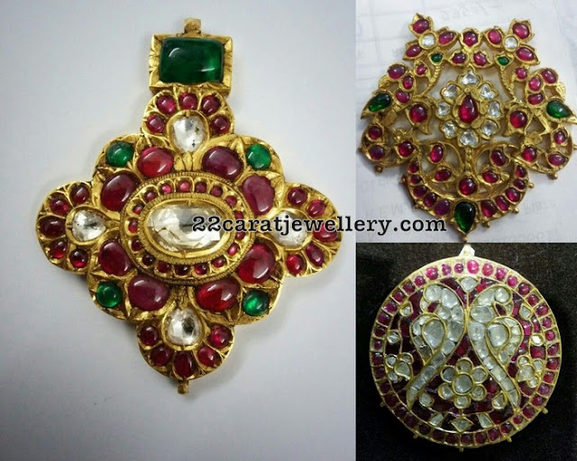 Ruby Light Weight Pendant Set Jewellery Designs