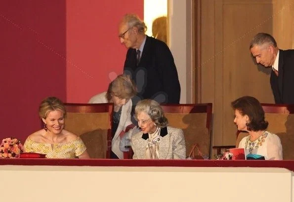 Queen Fabiola, Crown Princess Mathilde and Princess Margaretha of Liechtenstein