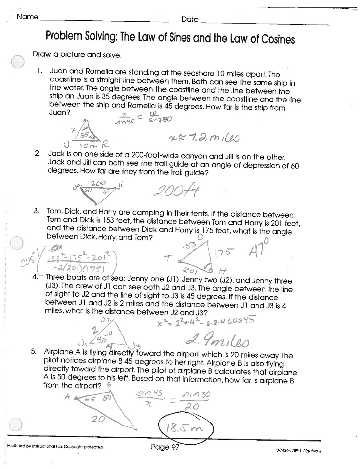 math-classes-spring-2012-pre-calc-laws-of-sines-and-cosines-worksheet