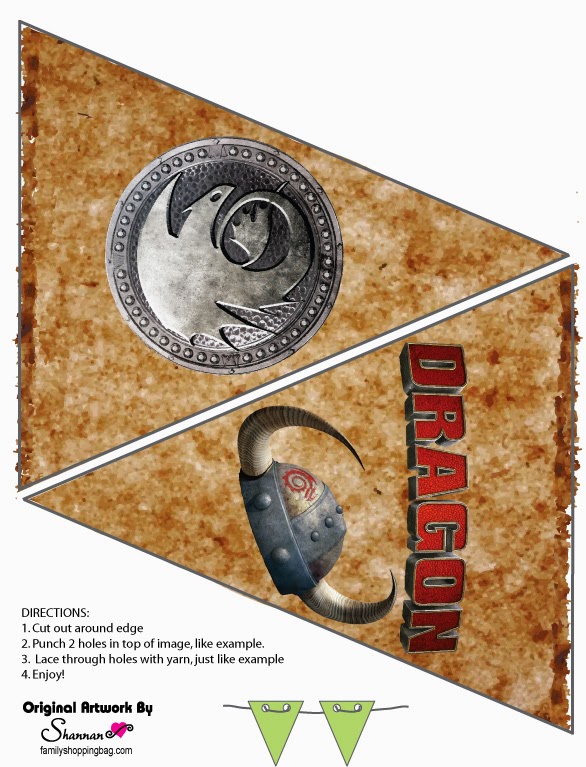 Banderines para Imprimir Gratis de Cómo entrenar a tu Dragón 2.