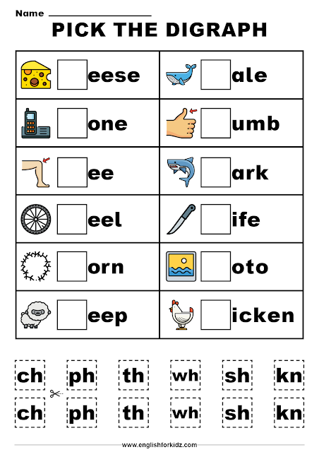Beginning consonant digraphs worksheets