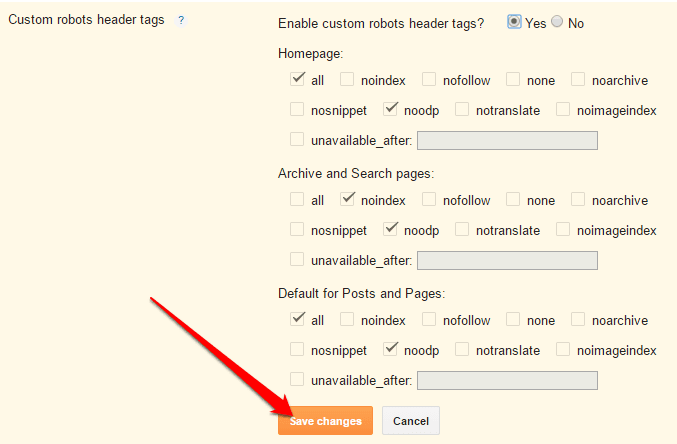 Custom Robots Header Tags Settings For Blogger
