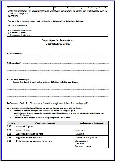 evaluation technologie 5eme