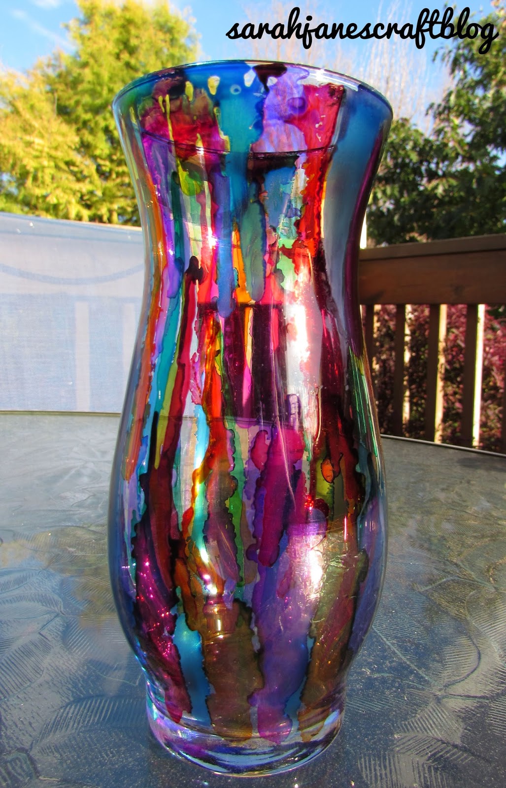 Dripped Alcohol Ink Vase