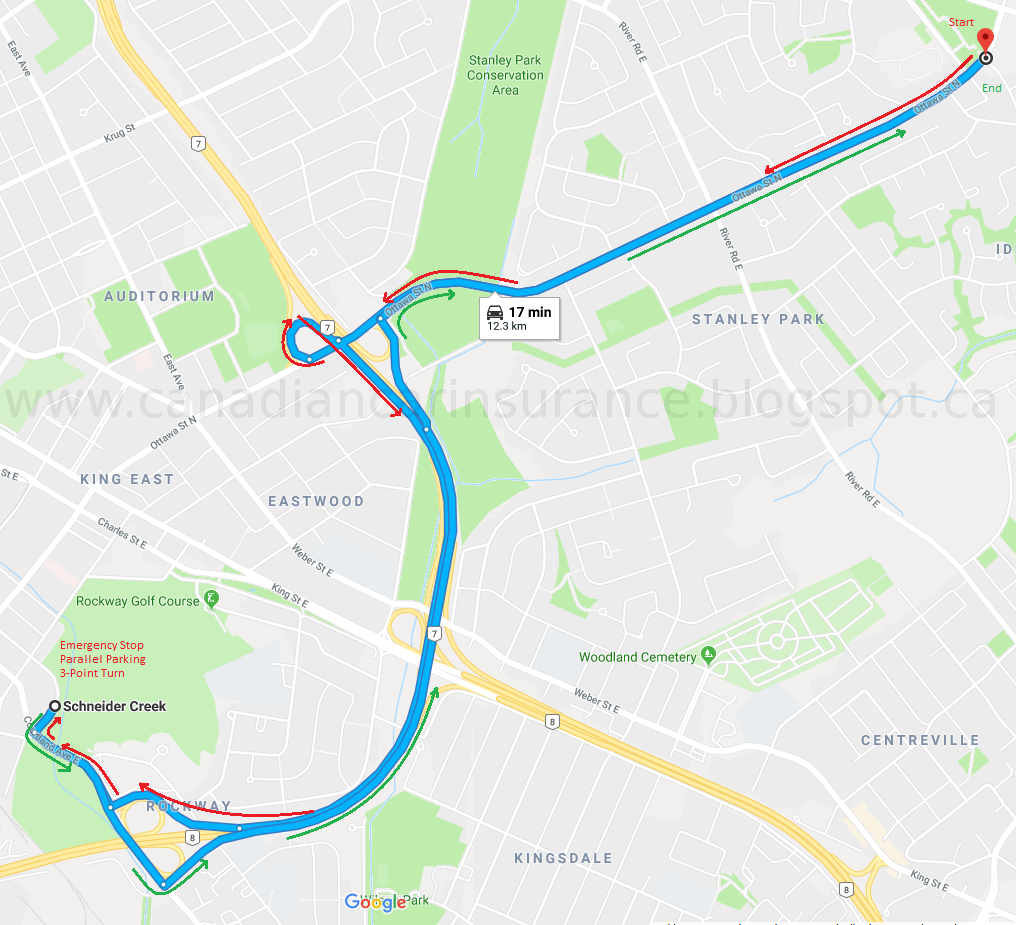 New Routes for G Test in Kitchener r/waterloo