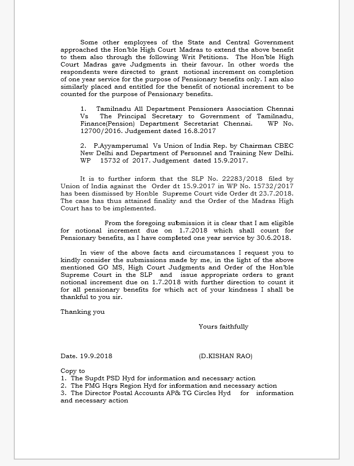 supreme court judgement on notional increment
