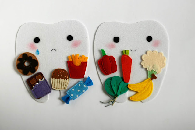 Little Happy tooth Sad tooth - Dental Health educational set handmade by TomToy