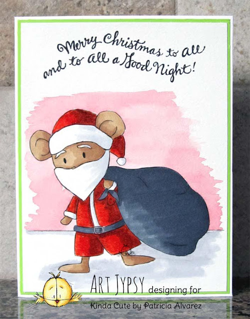 Christmas card using mouse santa class