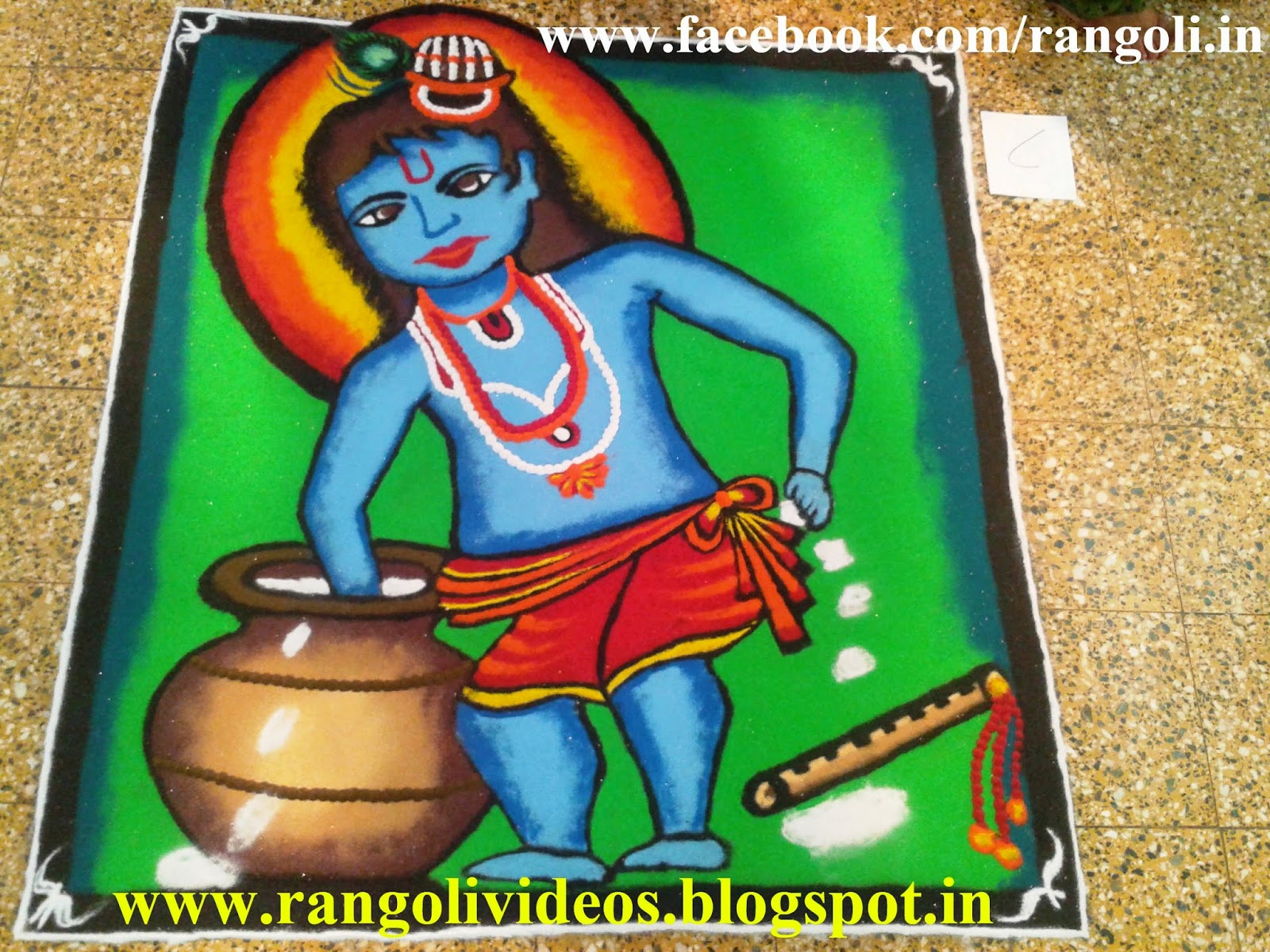 Diwali Rangoli , Kolam , Designs Images: Rangoli designs of krishna & radha
