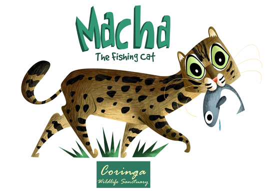Green Humour: Macha the Fishing Cat - Mascot for Coringa WLS