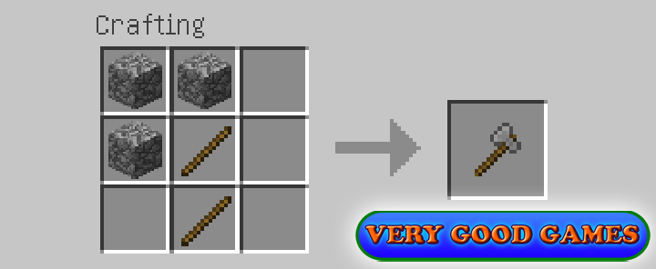Minecraft recipes - a stone axe