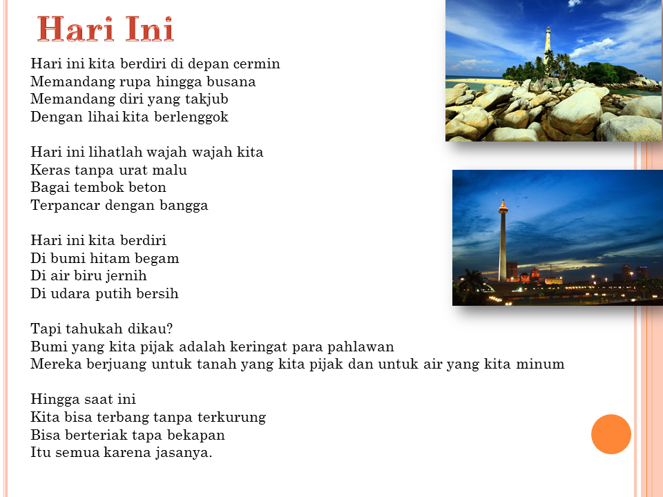 Puisi Kemerdekaan &quot;Hari ini&quot;