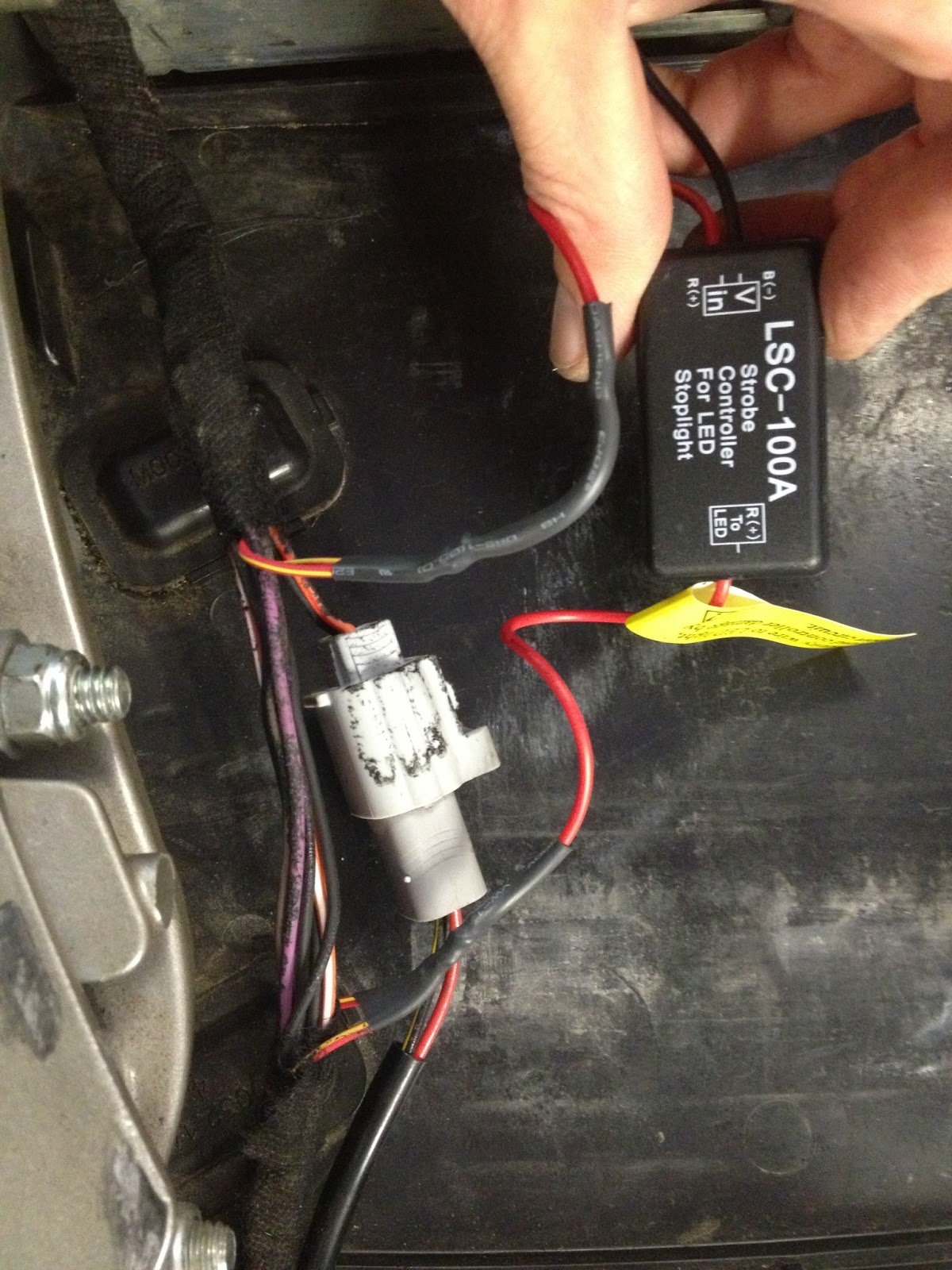 With a successful test, I covered the wires in heat shrink tubing and then wrapped the harness in adhesive free wrap.