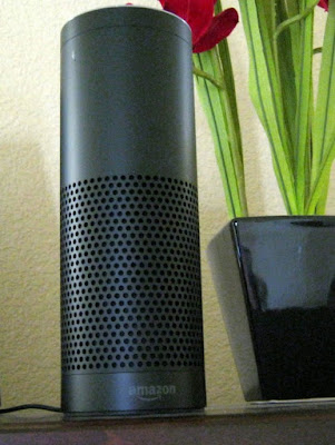 The Amazon Echo looks like a black Pringles can and fits in with any decor.