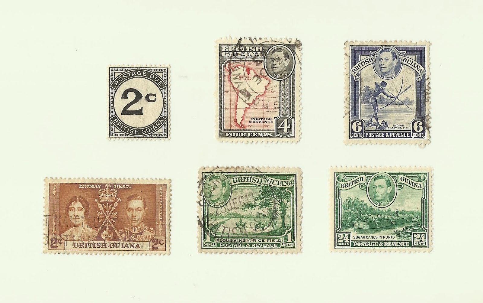mizan matawang dan setem Old Stamps And Coins Of British Guiana / Guyana