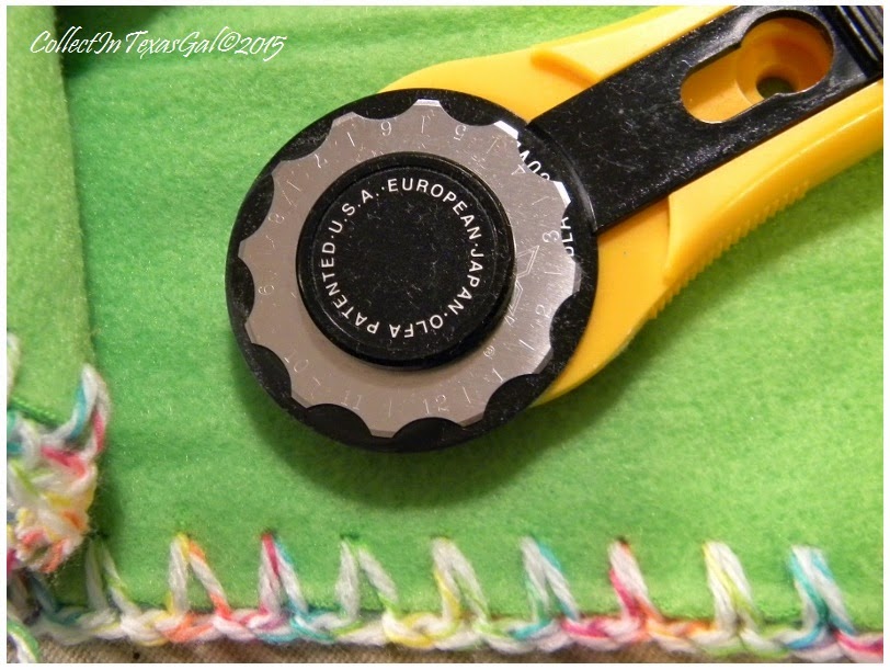 Makes a perfectly even hole for crochet edging on fleece.