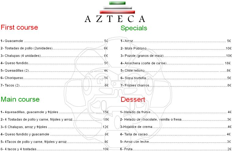 Mexican Restaurant Menu With Prices Mexican Restaurant Menu With Prices