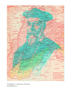 Map Nostradamus describing  the destruction of Pakistan