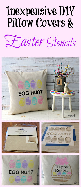 Easy DIY & Inexpensive Stenciled Easter Pillow Cover