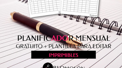 Planificador Mensual Gratuito + Plantilla Para Editar