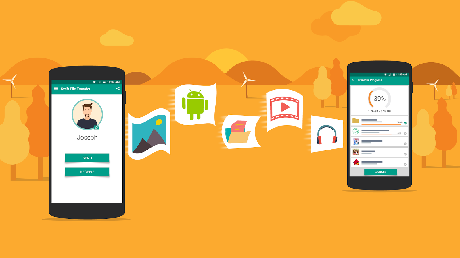File transfer android myeluli