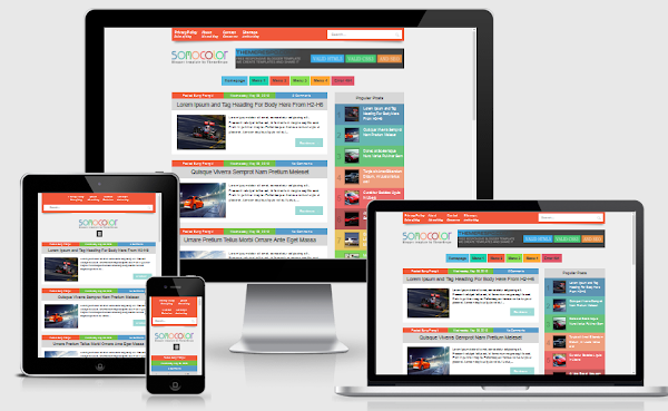 2 Template Responsive Penuh Warna yang Mirip Tapi Tak Sama
