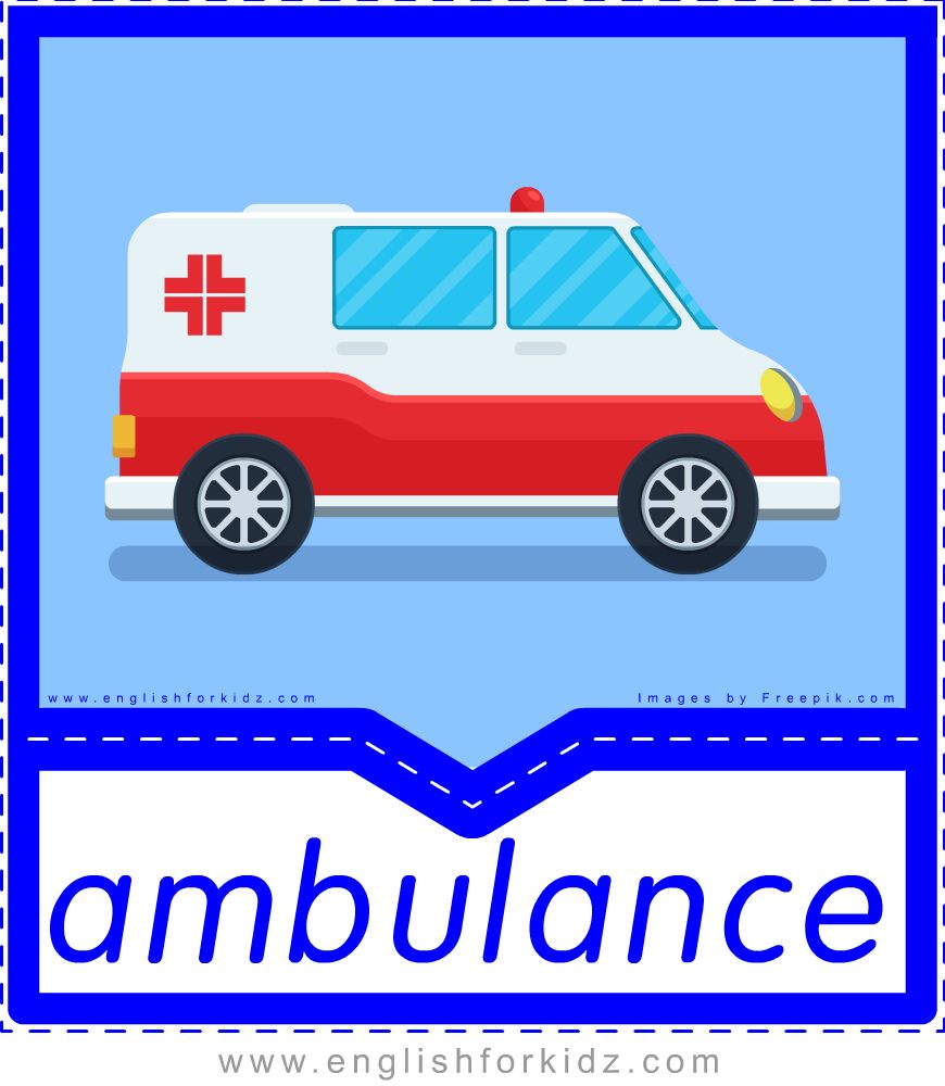 englishflashcardstransportationambulance.jpg (870×1000) Flashcards