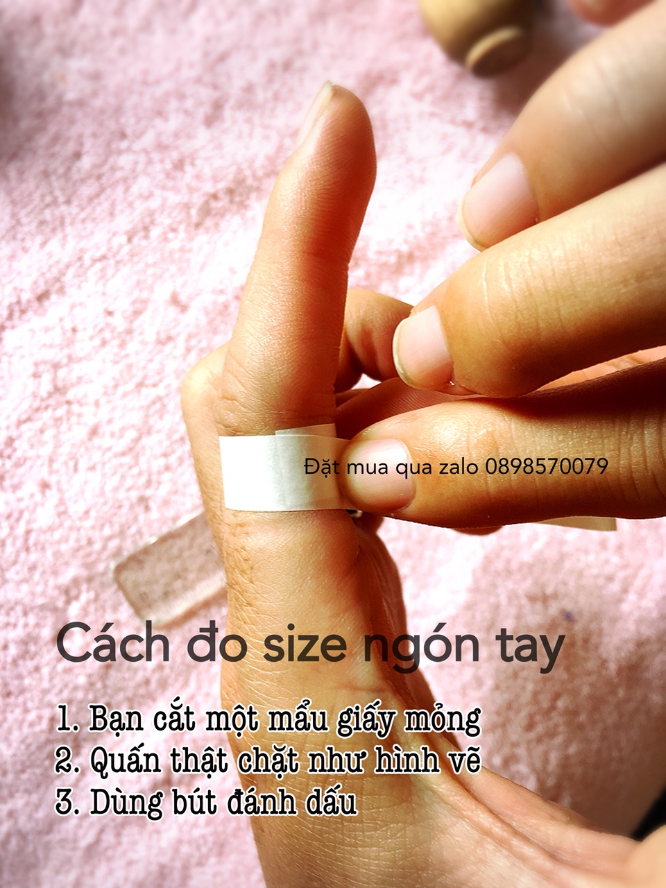 Cách đo size ngón tay đeo nhẫn - bước 1