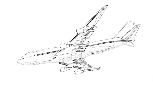 sketch of passenger jet