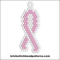 Click to view the Small Pink Ribbon brick stitch bead pattern charts.