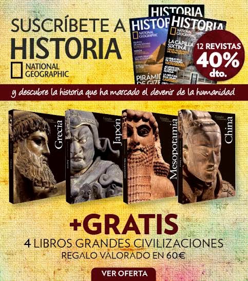 Entrada de National Geographic Historia como patrocinador de Licencia Histórica. Logo promocional de National Geographic Historia.