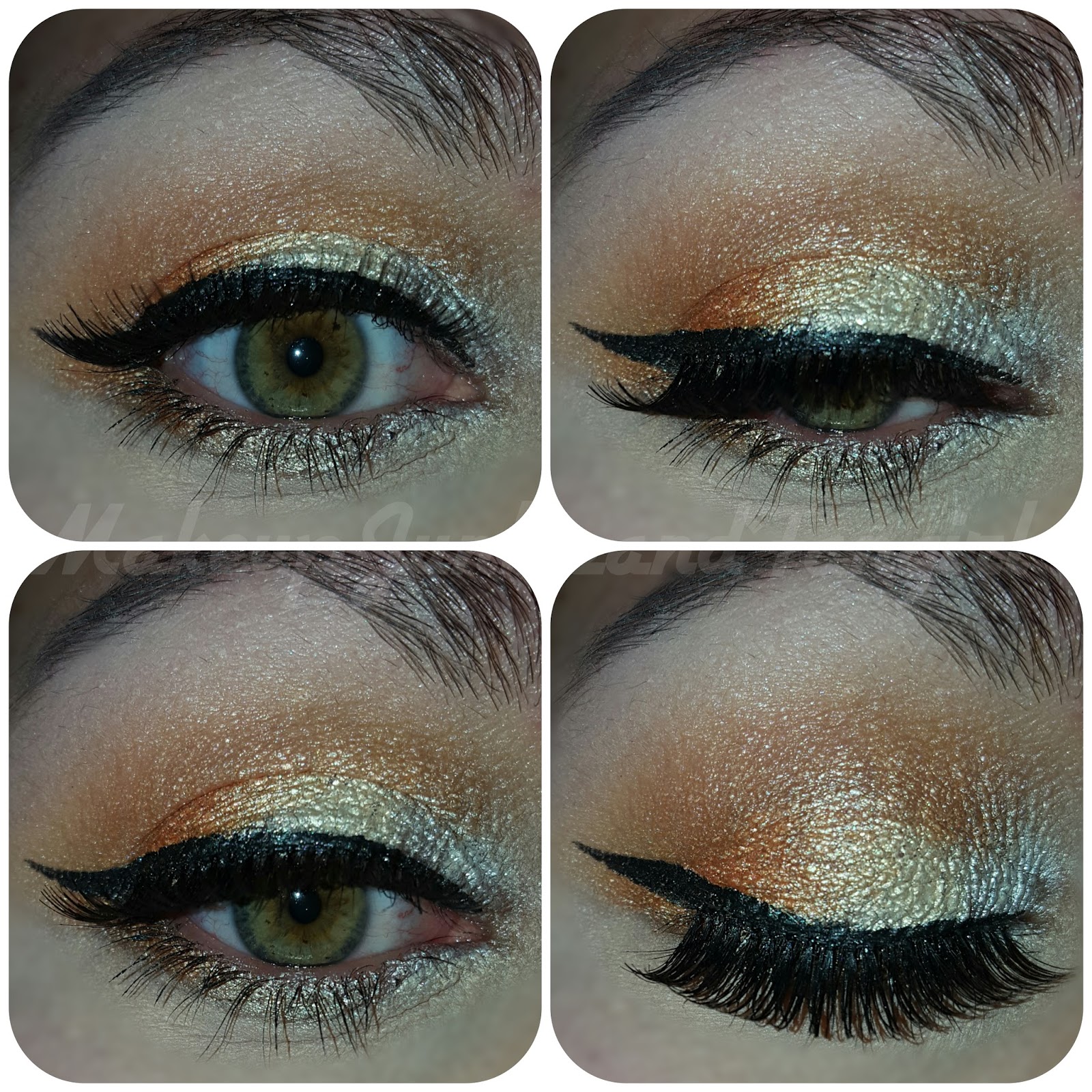 Makeup Junkie and Fangirl Halloween Candy Corn Eye Look