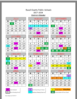Mrs. Jenkins' News: Duval County Public Schools updated calendar